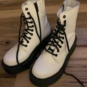 Jeffrey Campbell White Combat Boots